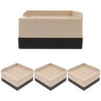 KALLORY 4 Pcs Heightening Risers Furniture Base Elder 8.50X8.50X5.00CM Beige
