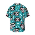 thumbnail image 4 of Goofa Skull Cat Printed Men's Casual Short-sleeved Shirt,Lightweight Breathable Button-down,Summer Casual men's top,Versatile Fashion shirt-4X-Large, 4 of 7