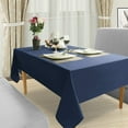thumbnail image 3 of 100% Cotton Table Cloth Beautiful & Decorative Great for Buffet Table, | Round Tablecloth ( 70-Inch Round, Navy Blue)., 3 of 4
