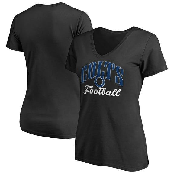 Women's Black Indianapolis Colts Victory Script V-Neck T-Shirt