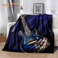 thumbnail image 4 of Manta de felpa suave para guitarra eléctrica clásica, manta de franela para sala de estar, dormitorio, cama, sofá, cubierta de Picnic, 4 of 4