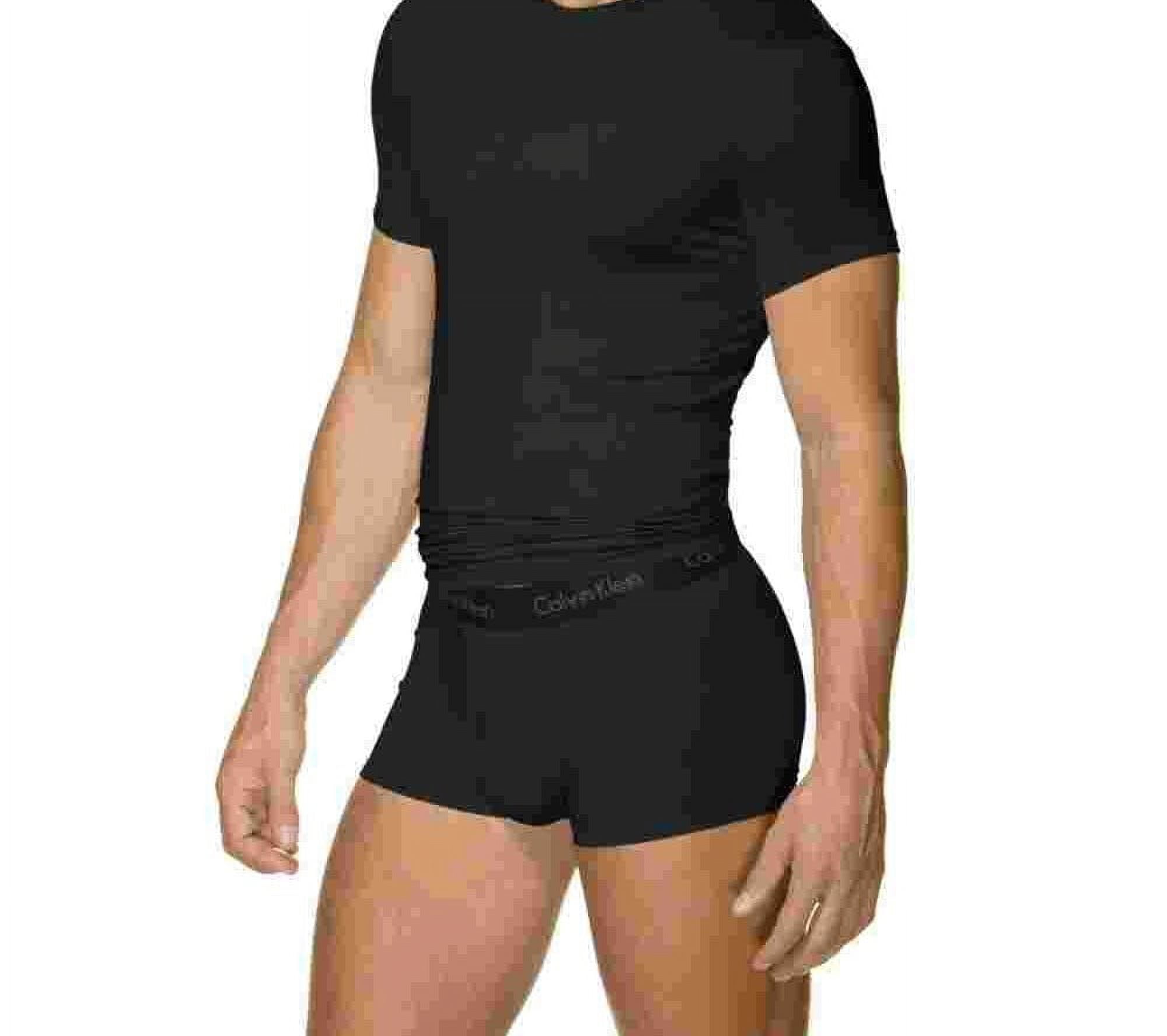 Klein Crew Body Short Modal Black, T-Shirt, Calvin Men\'s Extra-Large U5551 Sleeve Neck