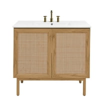 Classe 36" Freestanding Bathroom Vanity in Golden Oak with 3-Hole Widespread Sink Top