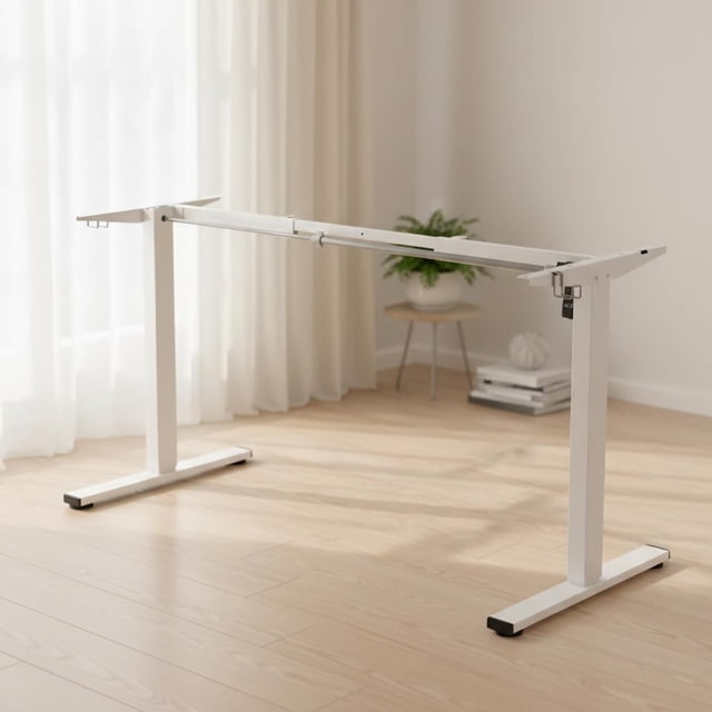Fohfurniture FOH Marco de Escritorio Elevable Eléctrico, Base Ajustable 72-122 cm para Standing Desk, Motor Silencioso, 2 Memorias Programables, Estructura Extensible 120-200 cm, Blanco