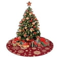 thumbnail image 5 of Red And Gold Christmas Tree Skirt 36" For Xmas Halloween New Year Ornaments Decoration Holiday Party Home Tree Mat Decor, 5 of 5