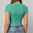 thumbnail image 7 of Lumtrix Womens Basic Short Sleeve Crew Neck T Shirt Slim Fit Tees Summer 2026 Y2K Going Out Fitted Crop Tops Cute Tight Shirts Cyan M, 7 of 7