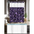 thumbnail image 6 of No Hook Shower Curtain with Snap in Liner Paisley Shower Curtain -Fabric Waterproof Inner Liner, Purple Flowers Shower Curtains Washable 72"x72", 6 of 9