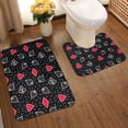 thumbnail image 2 of Yiaed Card Suits Print Bathroom Mat Set 2 Pieces Mat Anti-Skid Pad Ultra Soft and Absorbent Bathroom Bath Mat Contour Bath Rugs for Toilet Base, 2 of 6