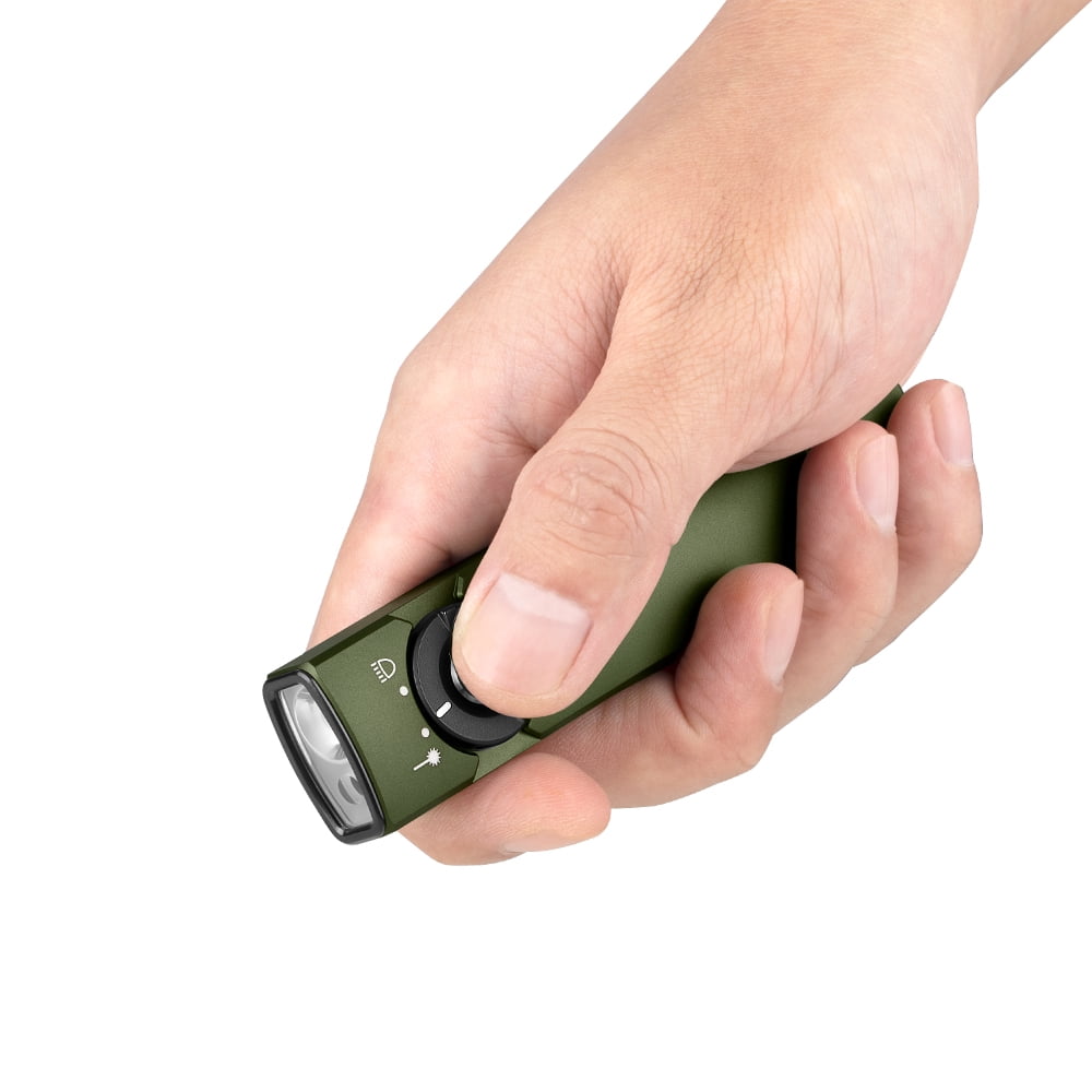 OLIGHT Arkfeld EDC Flat Flashlight, 1000 Lumens White LED Light with Green Beam Combo, Power by Rechargeable Built-in Battery for Outdoors, Emergency, Work (OD Green)