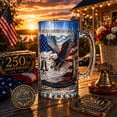 thumbnail image 5 of 250th Anniversary USA Beer Mug with Handle and Gift Box,4th of July Patriotic Commemorative Glass with Eagle,Bell & Statue of Liberty Design,1776-2026 Independence Day Father's Day Gift, Bar Decor, 5 of 9