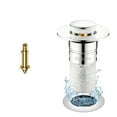 thumbnail image 2 of 1 Pc Bathroom Sink Drain Stopper for Universal Replacement, Pop Up Drain for Bathroom Sink with Stainless Steel Filter Basket Hair Catcher, Sink Drain Strainer, 1.18x2.36 Inch, Pure Copper Core, 2 of 9