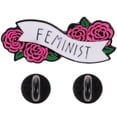 thumbnail image 1 of 1PC Creative Rose Letters Brooch Feminist Letters Design Breastpin Corsage Decor, 1 of 9
