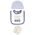 thumbnail image 3 of Hudson Baby Infant Boy Cotton Layette Set, Cutest Little Bro, 6-9 Months, 3 of 6