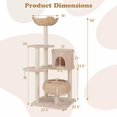 thumbnail image 2 of Harmijoy 58 "Cat Tree, 5-Storey Cattail Cat Tower, With Sisal Scratch Post, Modern Cat Activity Center For Indoor Cats,  Apartment, Plush Hanging Ball, Detachable And Washable Cushion, 2 of 8