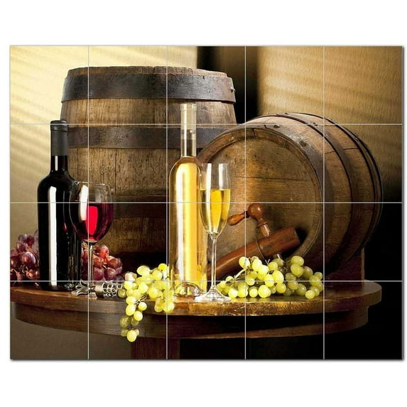 Wine Grapes Ceramic Tile Mural Kitchen Backsplash Bathroom Shower 406375-XL54