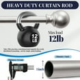 thumbnail image 5 of ZOPZO Single Curtain Rod for Small Windows, Decorative Ball End Window Treatment Rod with Brackets, Hardware Included, 30-48 Inch, Silver, 5 of 9