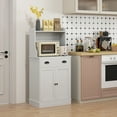 thumbnail image 2 of HOMCOM Microwave Cabinet, Storage Cabinet with Storage, White, 2 of 10