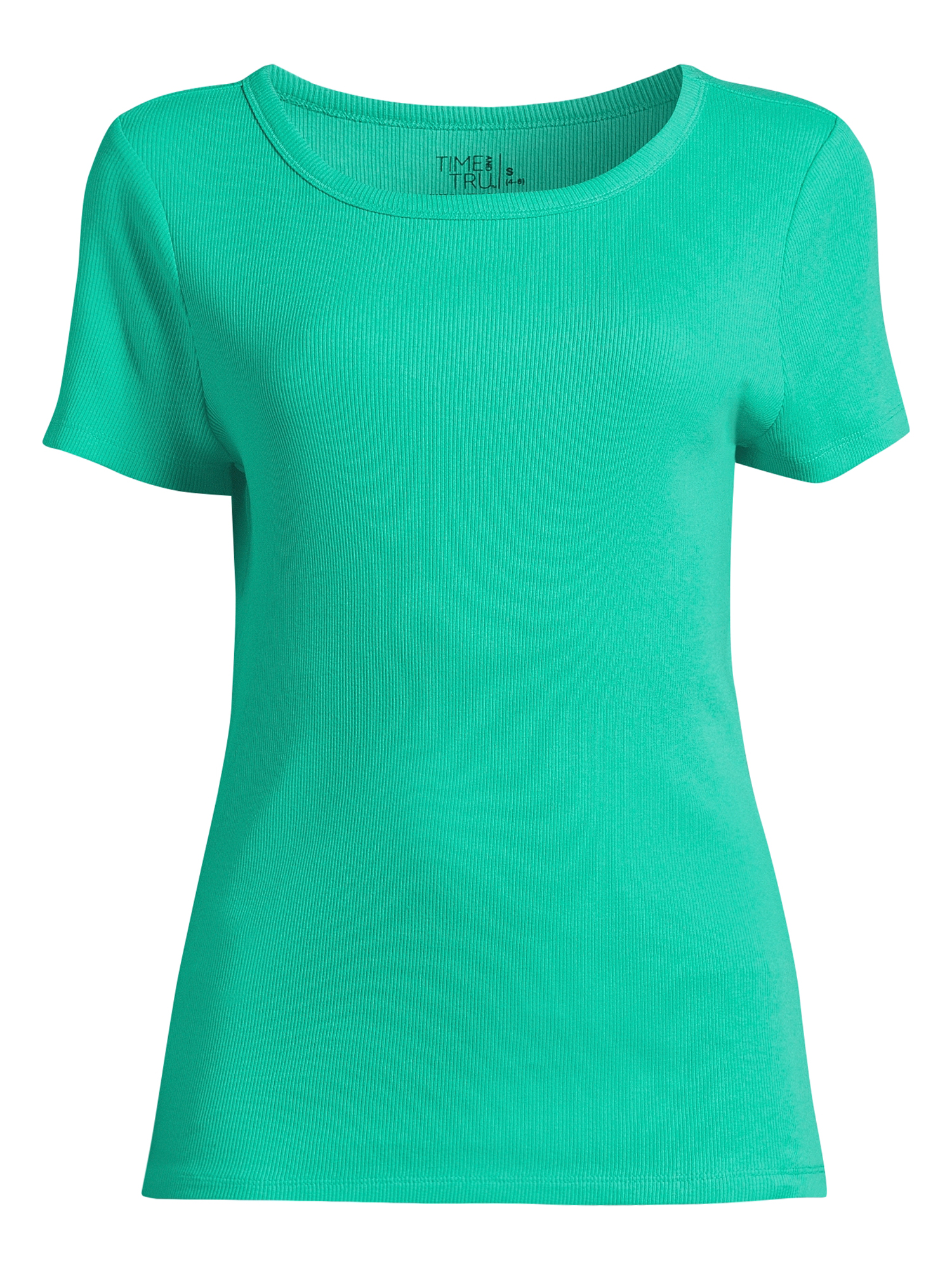 Time and Tru Women’s Rib Tee with Short Sleeves, Available in 1-Pack, Sizes XS-XXXL - image 5 of 5
