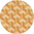 thumbnail image 1 of Ahgly Company Indoor Round Patterned Neon Orange Area Rugs, 4' Round, 1 of 1