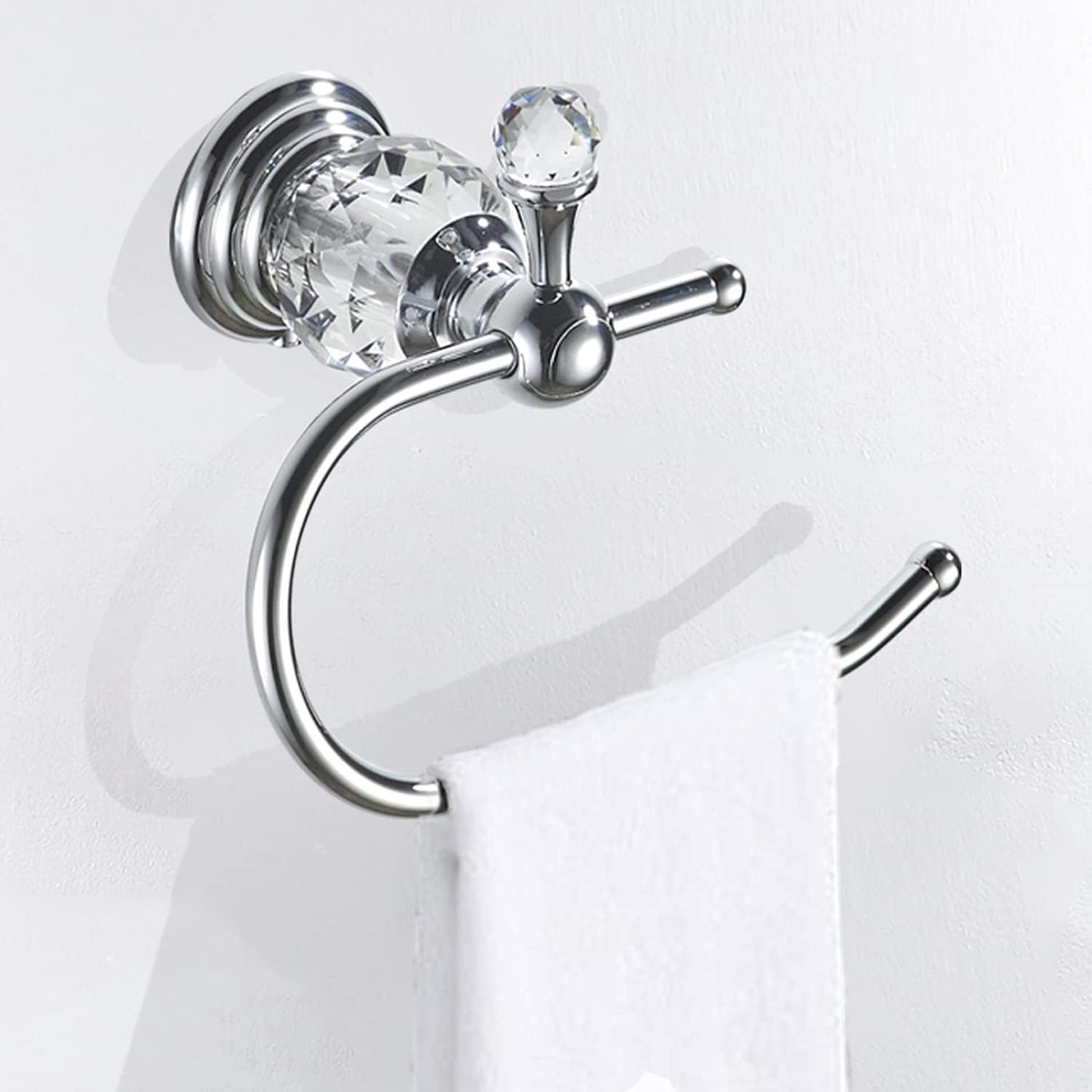 SQDWYGUO WOLIBEER Crystal Toilet Paper Holder, Polished Chrome Tissue Paper Holder Silver Bathroom Toilet Roll Hanger Wall Mounted Brass,6.3in*2.46in