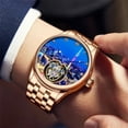thumbnail image 6 of AESOP Flying Tourbillon Skeleton Mechanical Hand Wind Wrist Watch Men Sapphire Crystal Diamond Business Double-sided Hollow Waterproof Clock Man Luminous Steel Leather Wristwatch Chinese Cities Dial, 6 of 6