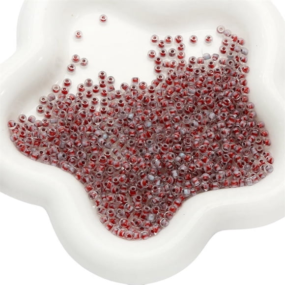 Nvzi-c 2 pieces 4mm ink wash series red glass dye core rice bead material handmade DIY bead beads loose bead bracelet earrings accessories