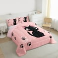 thumbnail image 3 of jejeloiu Kawaii Cat Kitten Bedding Comforter Set,Cute Dogs Paws Twin Comforter Sets,Pink Black Bedding Set For Kids,Super Cozy Room Decor Reversible,2pcs, 3 of 8