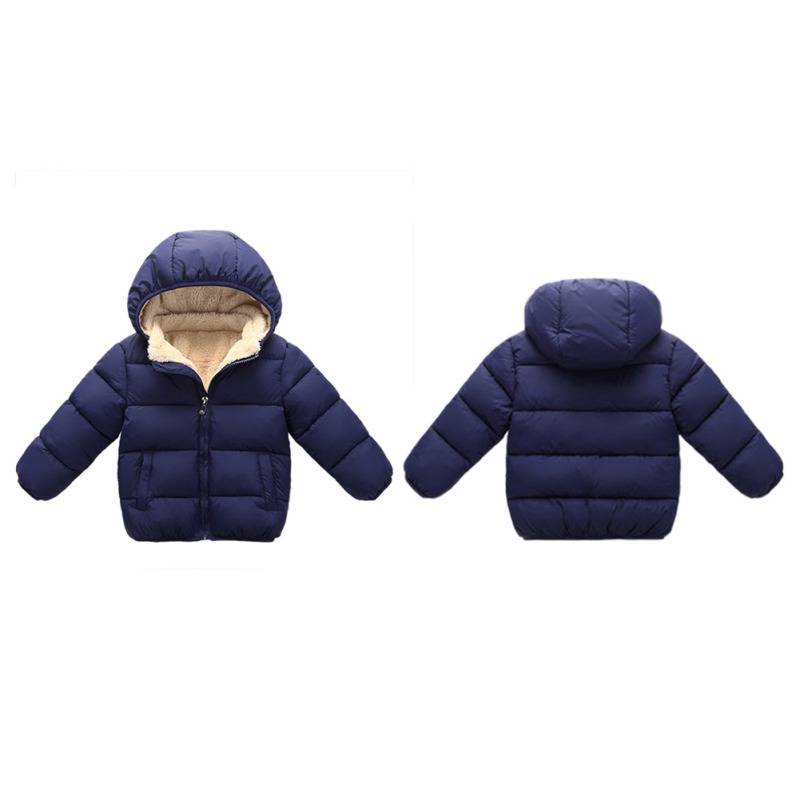 Kids Children Winter Warm Jacket Plus Velvet Cotton Coat Toddler ...