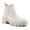 Bone White-NEW, variant on Pennysue Women's Platform Chelsea Booties Off-white Round Toe Ankle Boots Size 9.5