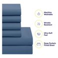 thumbnail image 3 of KriKac 7 Piece Comforter Set Bag Solid Color All Season Soft Down Alternative Blanket & Luxurious Microfiber Bed Sheets, Denim, King, 3 of 6