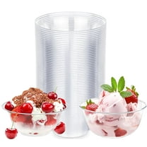 Clear Plastic Bowls for Parties,Bexikou 10 Oz 20 Pcs Disposable Party Serving Bowls,Hard Plastic Dessert Bowls for Serving, Weddings, Catering, Parties, Salsa, Home or Event Party Supplies