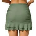 thumbnail image 4 of ylioge Womens Swimming Skirts High Waisted Solid Layered Ruffle Hem Pleated Swimwear Bottoms with Shorts Ladies Slim-Fit Swimsuits Skirt, 4 of 7