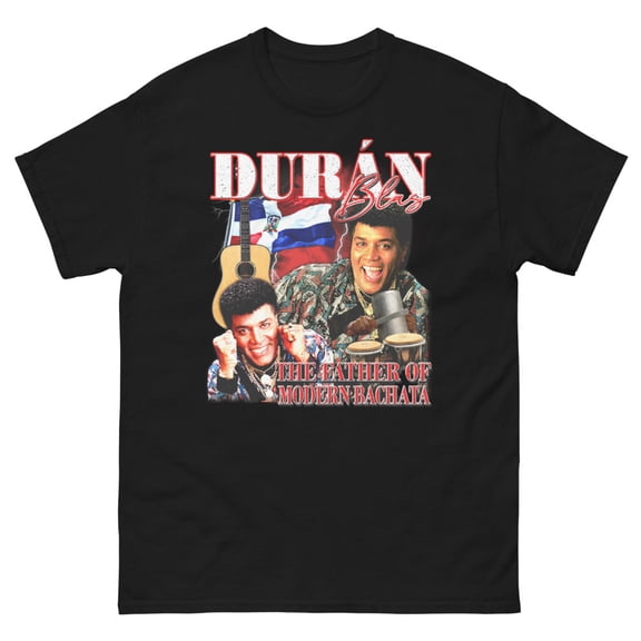 Blass bachata Duran Dominicana tribute classic tee t-shirt (Black, S)