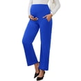 thumbnail image 4 of INSPIRE CHIC Women's Wide Leg Maternity Pants Over the Belly Elastic Stretch Pregnancy Trousers with Pockets Royal Blue M, 4 of 6