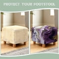 thumbnail image 6 of SCRAWLGOD Marble Print Golden Violet Ottoman Cover, Stretch Machine Washable Slipcover for Square Ottomans Anti-Slip Footstool Cover with Elastic Bottom, 6 of 7