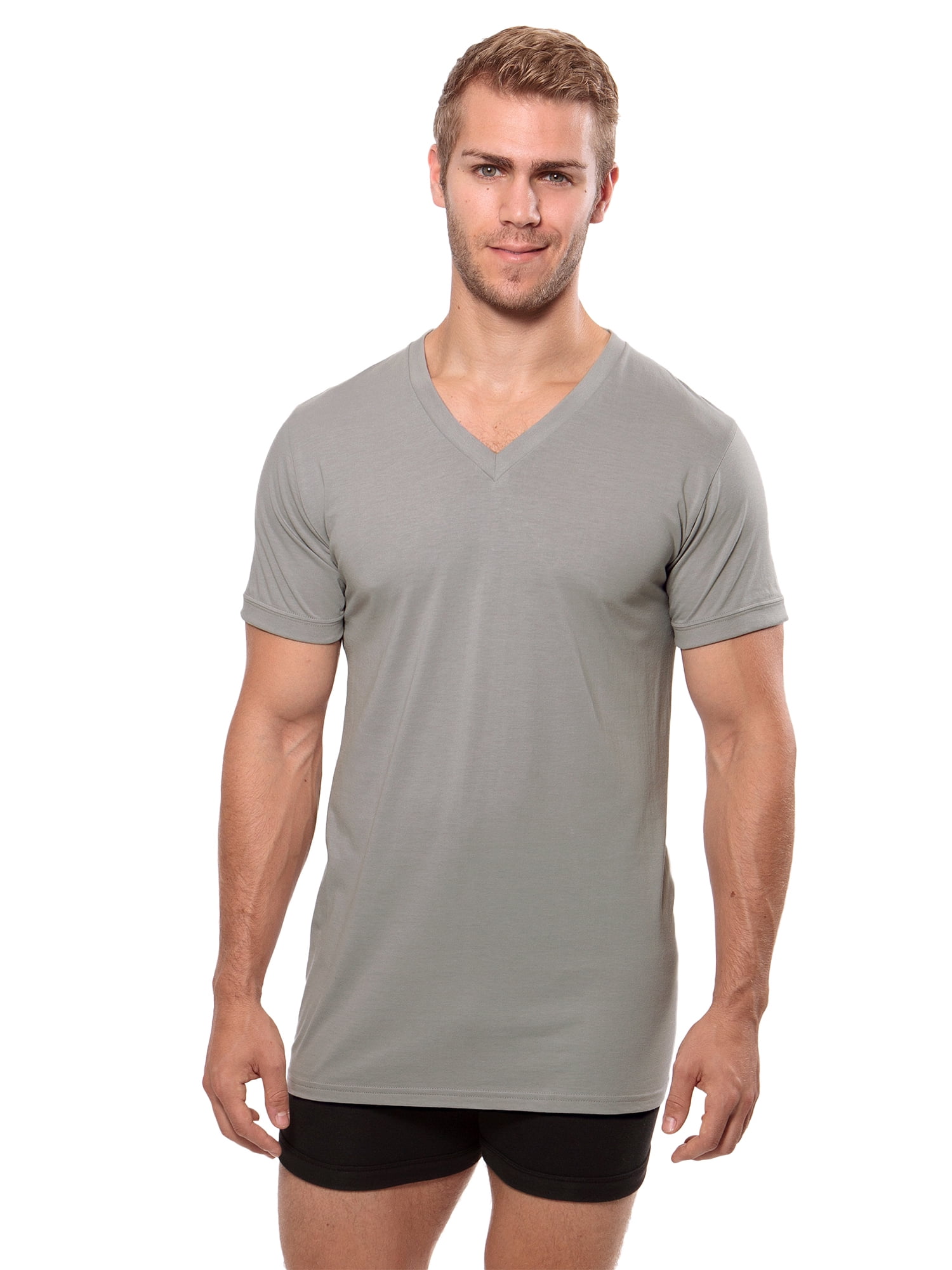 Loungewear Tee in Bamboo Viscose Texere Mens V-Neck Luxury Undershirt Meio