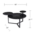 thumbnail image 3 of 43" Black Solid Manufactured Wood And Metal Free Form Coffee Table, 3 of 7