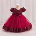 thumbnail image 1 of Vestido de niña, vestido de princesa, vestido infantil, manga corta, lentejuelas, falda abullonada, vestido infantil, 1 of 6