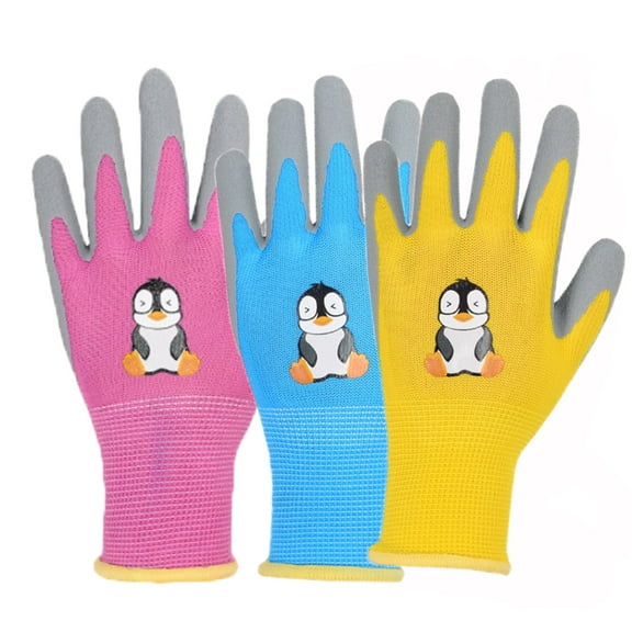 3 Pairs Kids Gardening Gloves for Boys Girls Outdoor Yard Work,Planting((5-11 years)