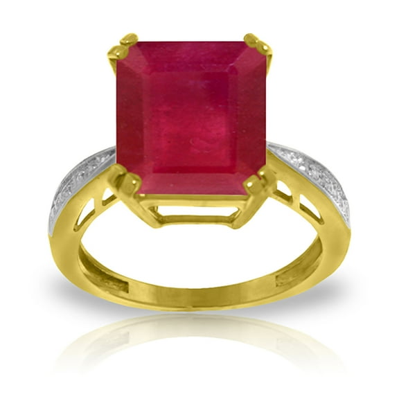 Galaxy Gold 14K Yellow Gold 8.02 Carat Natural Ruby Ring - July Birthstone - Passion & Protection - Sizes 5.5 to 11 - Fine Jewelry for Women