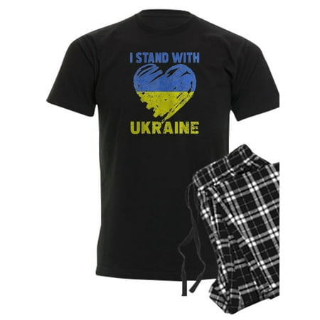 

CafePress - Ukrainian Lover I Stand With Ukraine Heart Pajamas - Men s Dark Pajamas