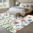 thumbnail image 4 of Spring Floral Area Rugs 5'x7', Washable Small Throw Rugs for Laundry Room Playroom, Pink Blue Flowers Botanical Butterflies Indoor Outdoor Rug Non-Slip Low Pile Carpet Runner Reversible Floor Mats, 4 of 8