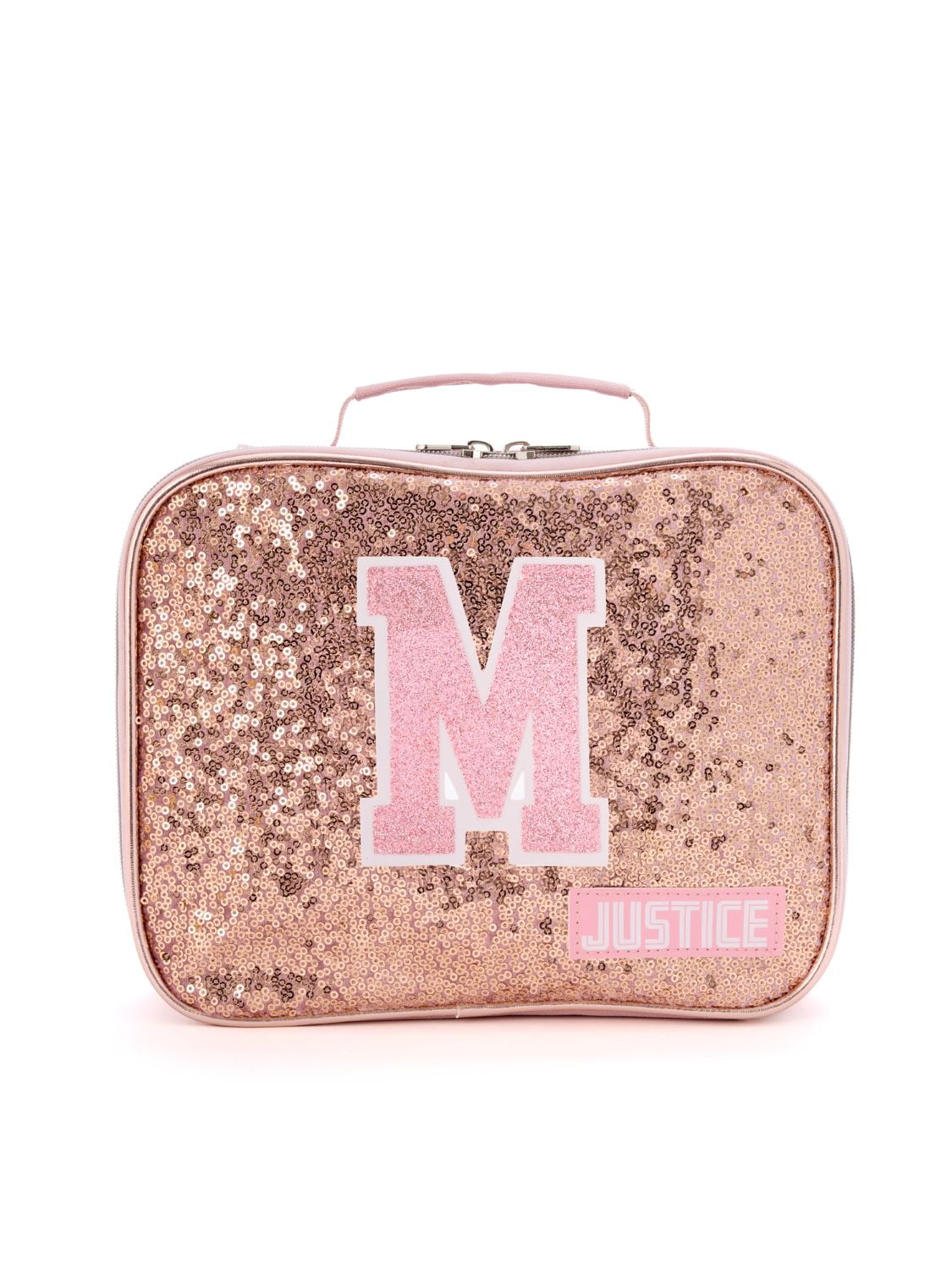 Purr-fectly Pink Glitter "M" Kitty Backpack Set, C-JUSTICE INITIAL BKPK SET- M