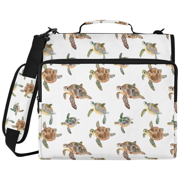 ALAZA Zipper Binder Sea Turtles-b1 Pattern 2 inch 3 Ring 500 Sheet Capacity Trapper Keeper File Folder Organizer Bag