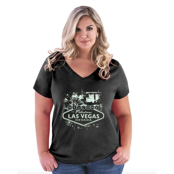 Normal is Boring - Women's Plus Size V-neck T-Shirt, up to Size 28 - Welcome to Las Vegas Nevada