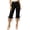 Black, variant on Womens Business Casual Capri Pants Side Tie Ruched Hem Cropped Trousers High Waist Patch Pockets Summer Office Wear,Beige,XXL