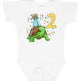 thumbnail image 3 of Inktastic 2nd Birthday Cute Turtle in Party Hat with Confetti Boys or Girls Baby Bodysuit, 3 of 5