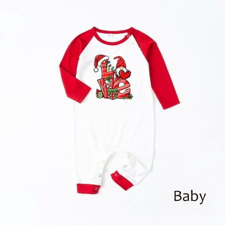 

Hanas Parent-child outfit Baby Boys Girls Christmas LOVE Prints Family Matching Long Sleeve Romper Jumpsuit Merry Christmas Warm Family Red 12