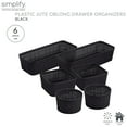 thumbnail image 3 of Simplify 6 Pack Multi-Sized Organizing Basket Plastic Storage Set in Black, 3 of 11