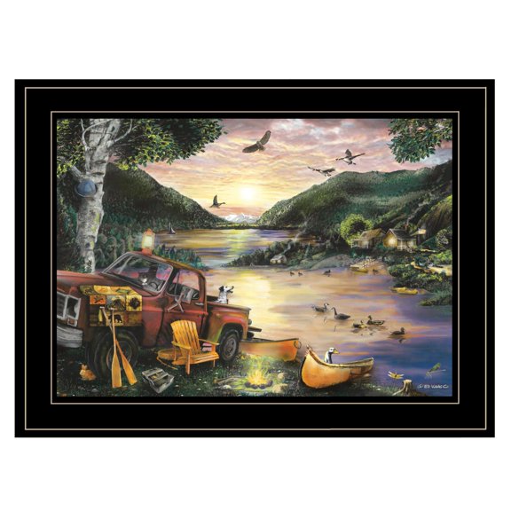 TrendyDecor4U Lakefront Camping I By Ed Wargo Framed Print ED413-704G